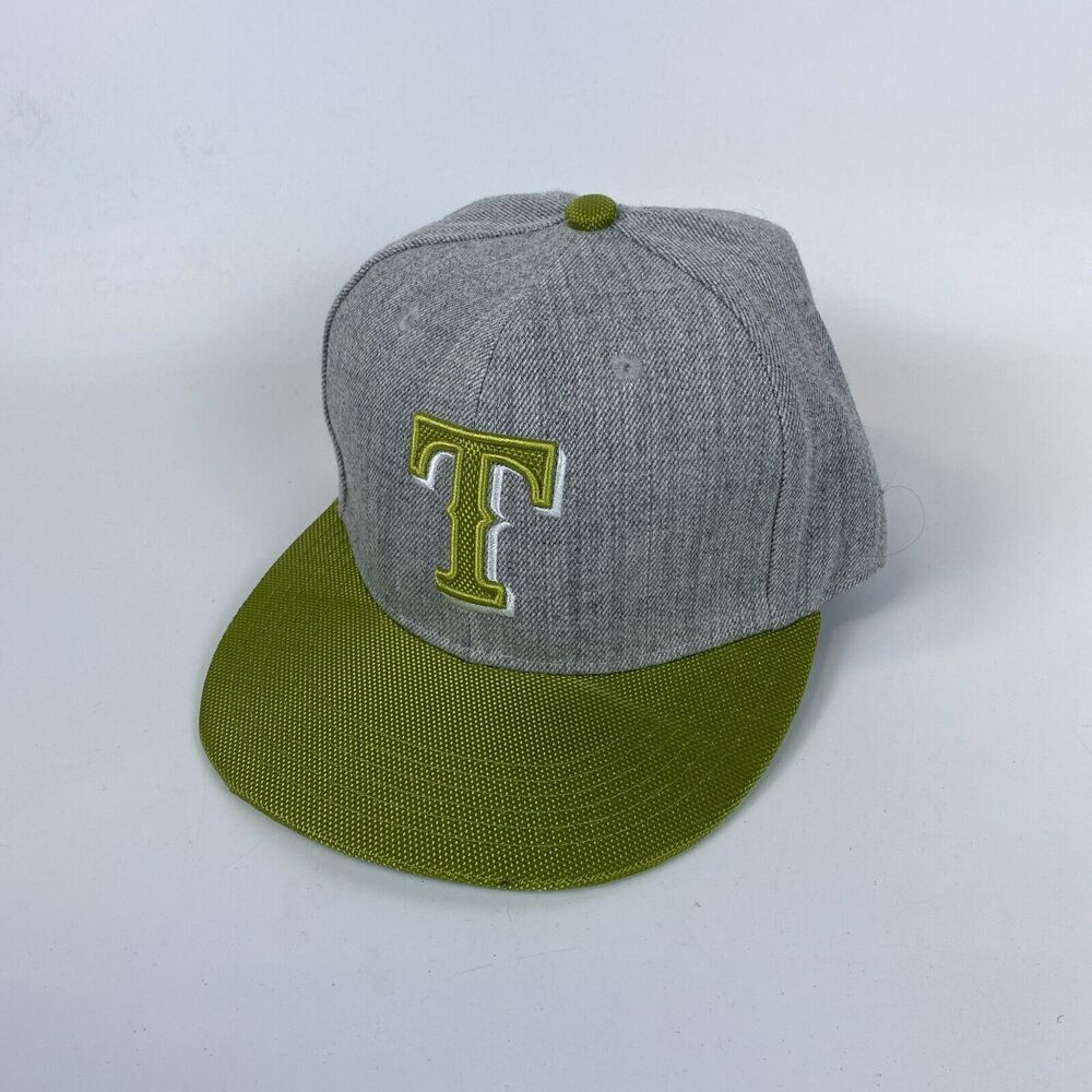 MLB Texas Rangers Promotional Melon Cap Hat Mens One Size Olive Gray Strapback‎